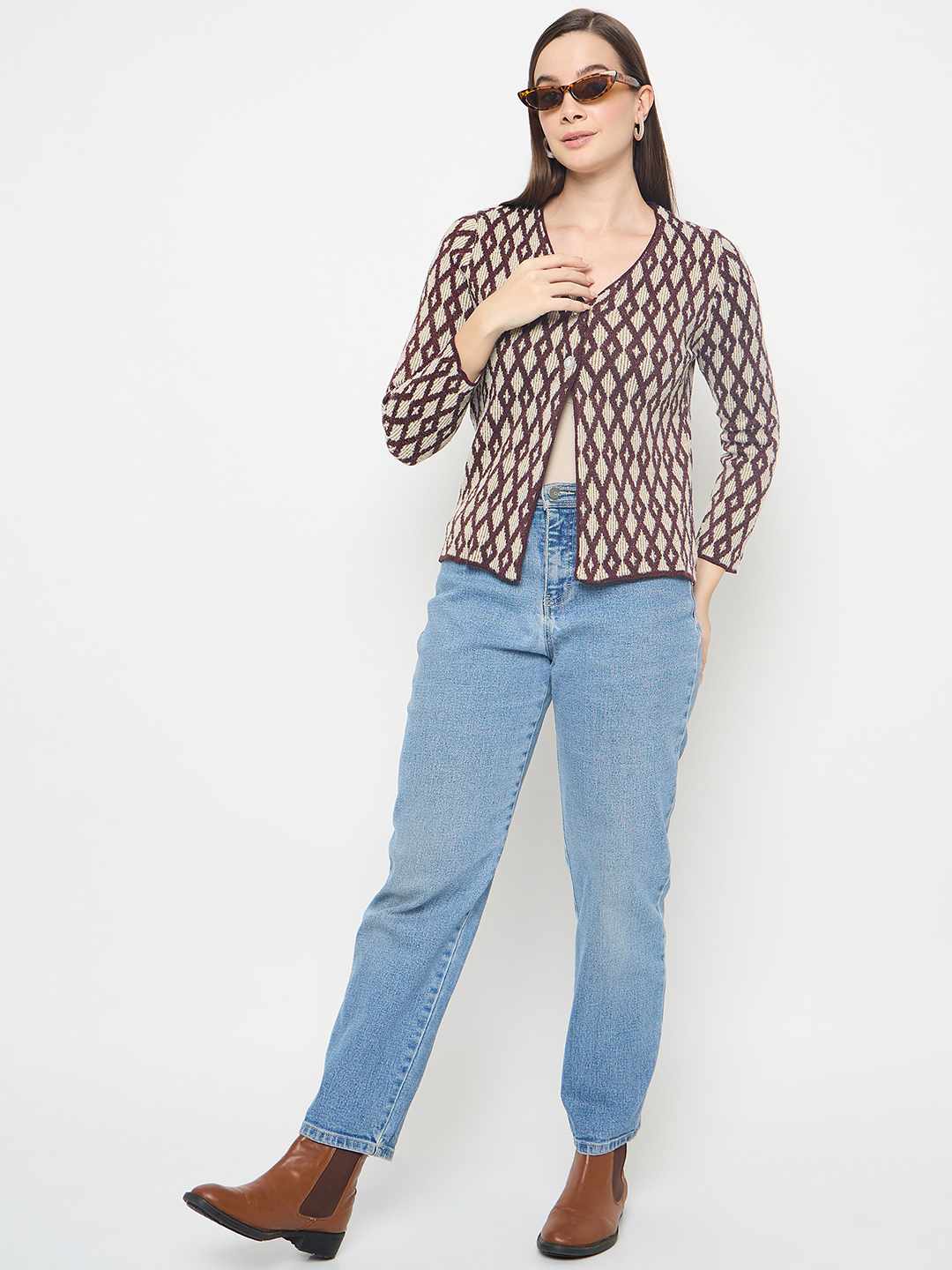 Madame Ladies Western Cardigan M4W70021 045 Wine