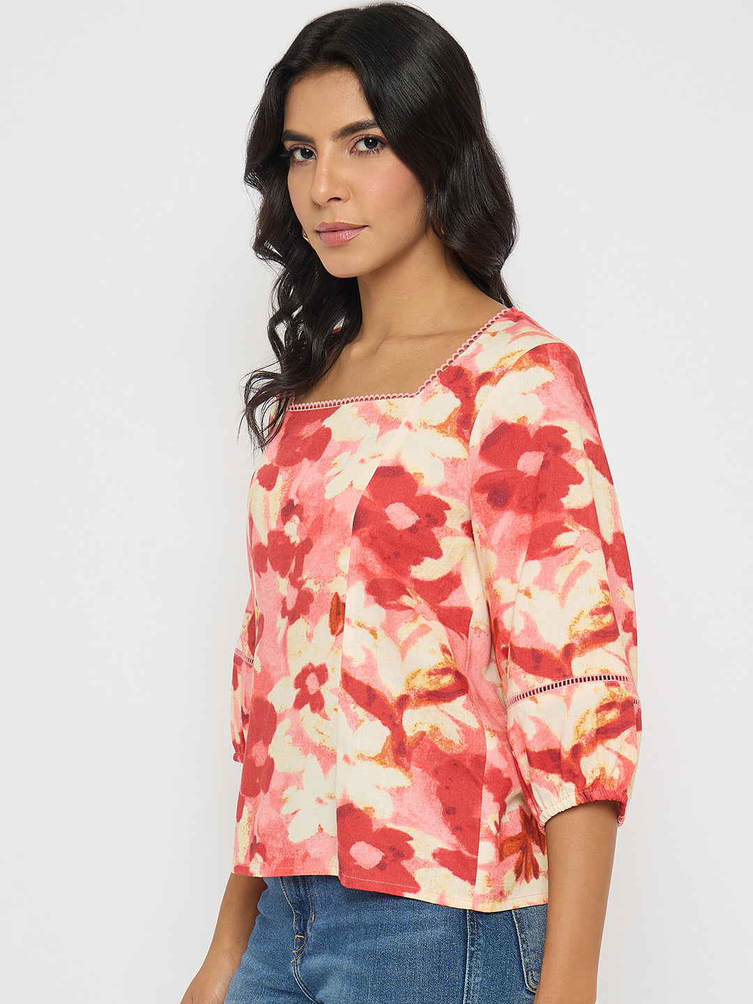 Madame Ladies Western Top H/S M5S18631 999 Coral