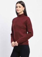 Madame Ladies Western Woolen Top M4W17221 045 Wine