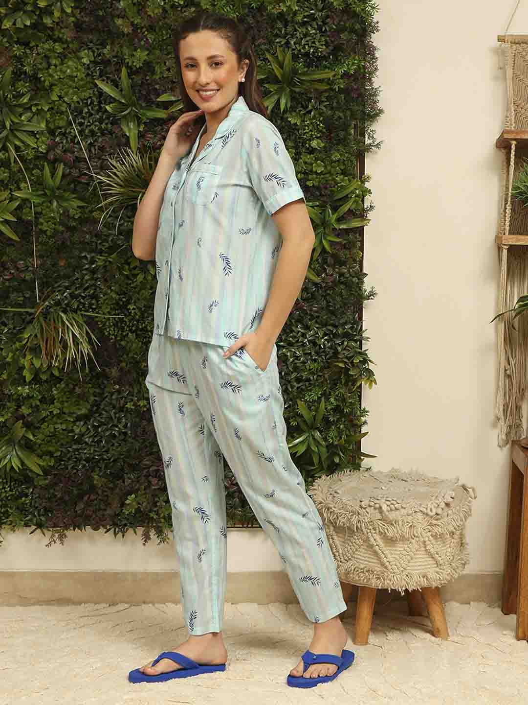 M-Secret Ladies Western Night Suit H/S S5S30142 043 Aqua