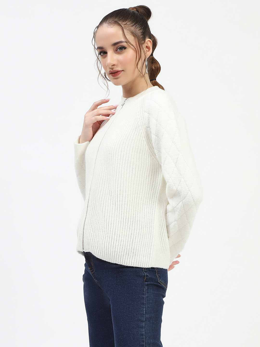 Madame Ladies Western Woolen Top M4W17126 1 Off White