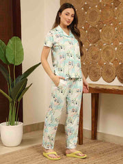 M-Secret Ladies Western Night Suit H/S S5S30103 042 Mint