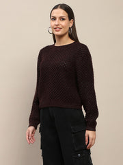 Madame Ladies Western Woolen Top M4W17227 009 Chocolate