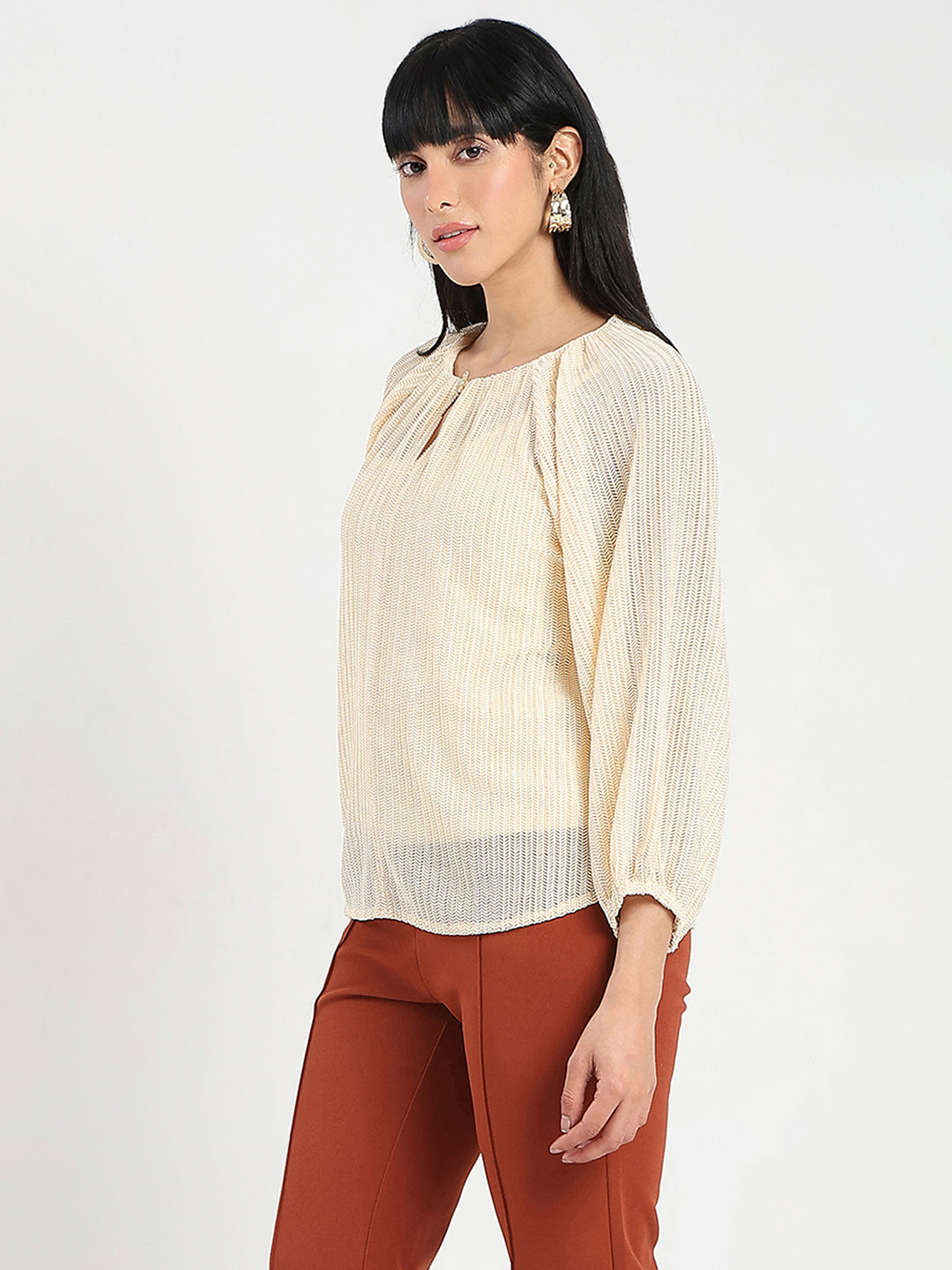 Madame Ladies Western top featuring long sleeves, button-up front, and Western-inspired design, in a stylish, casual fit.