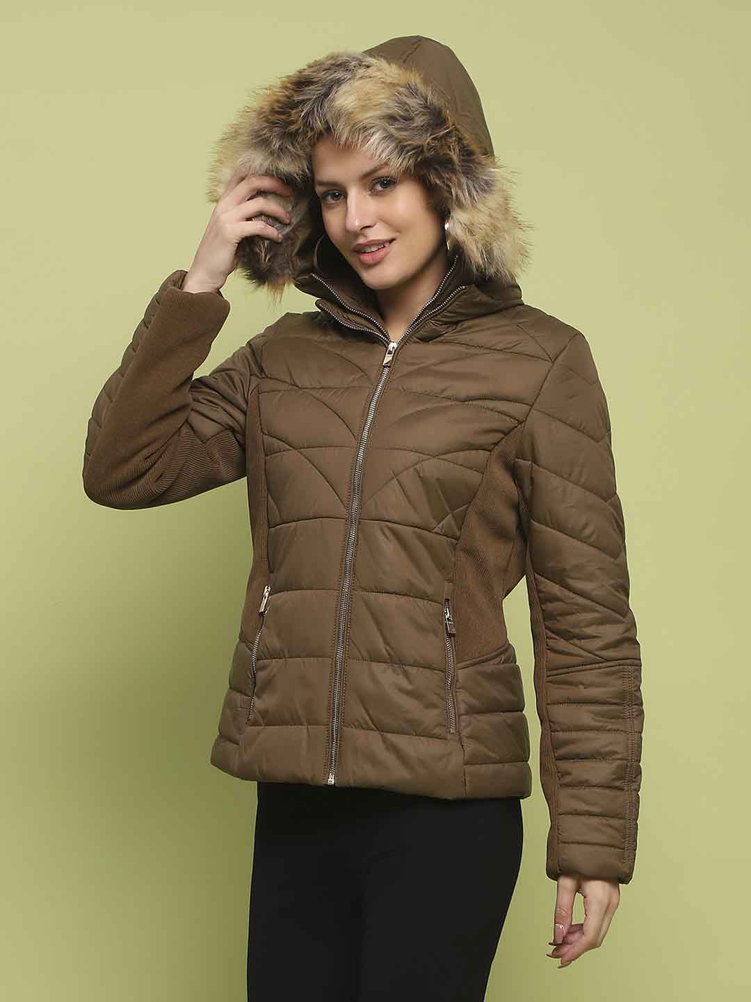 Madame Corduroy Two In One Brown Quilted Jacket