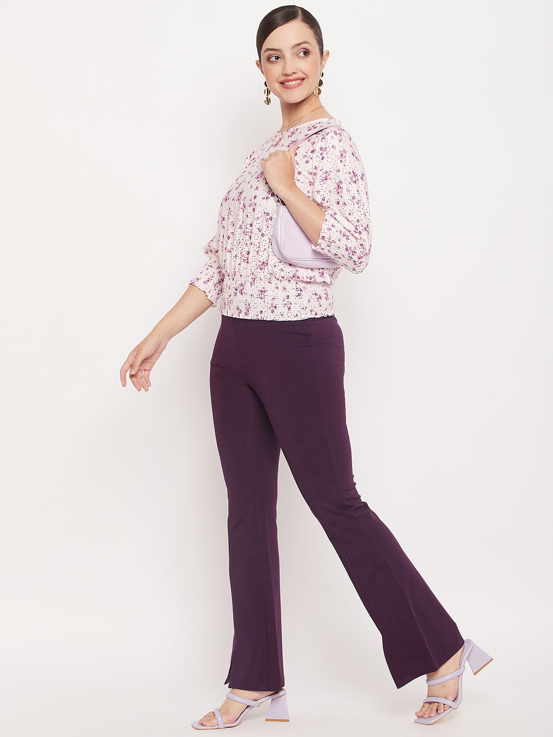 Madame Pink Elasticated Waist Cotton Floral Top