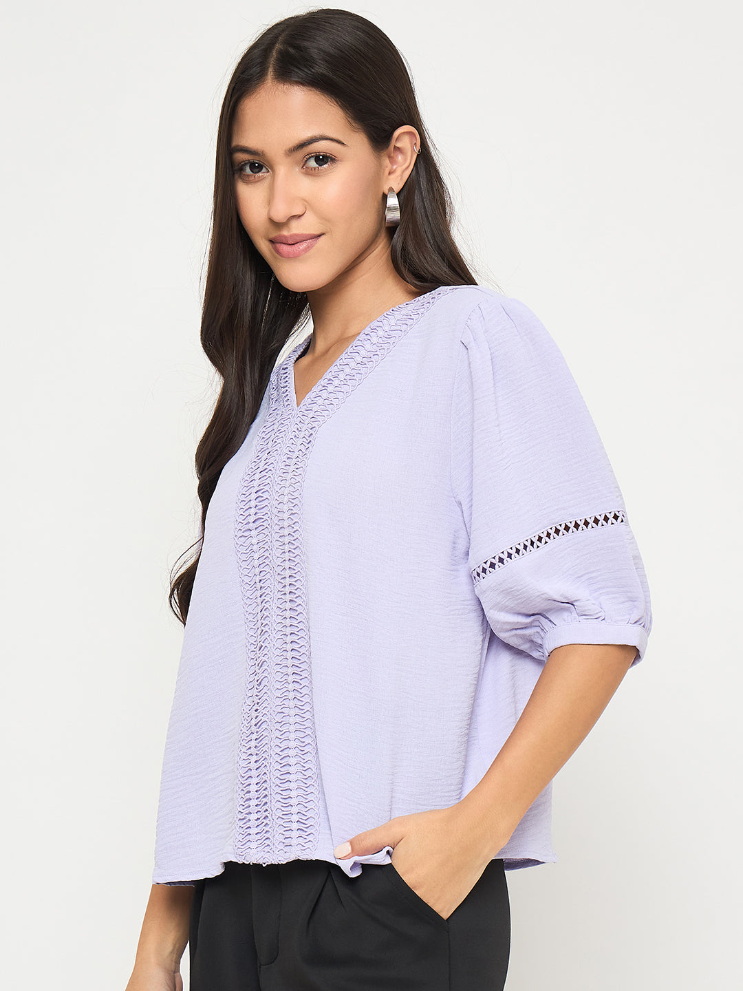 Madame Ladies Western Top H/S M5S18731 223 Lilac