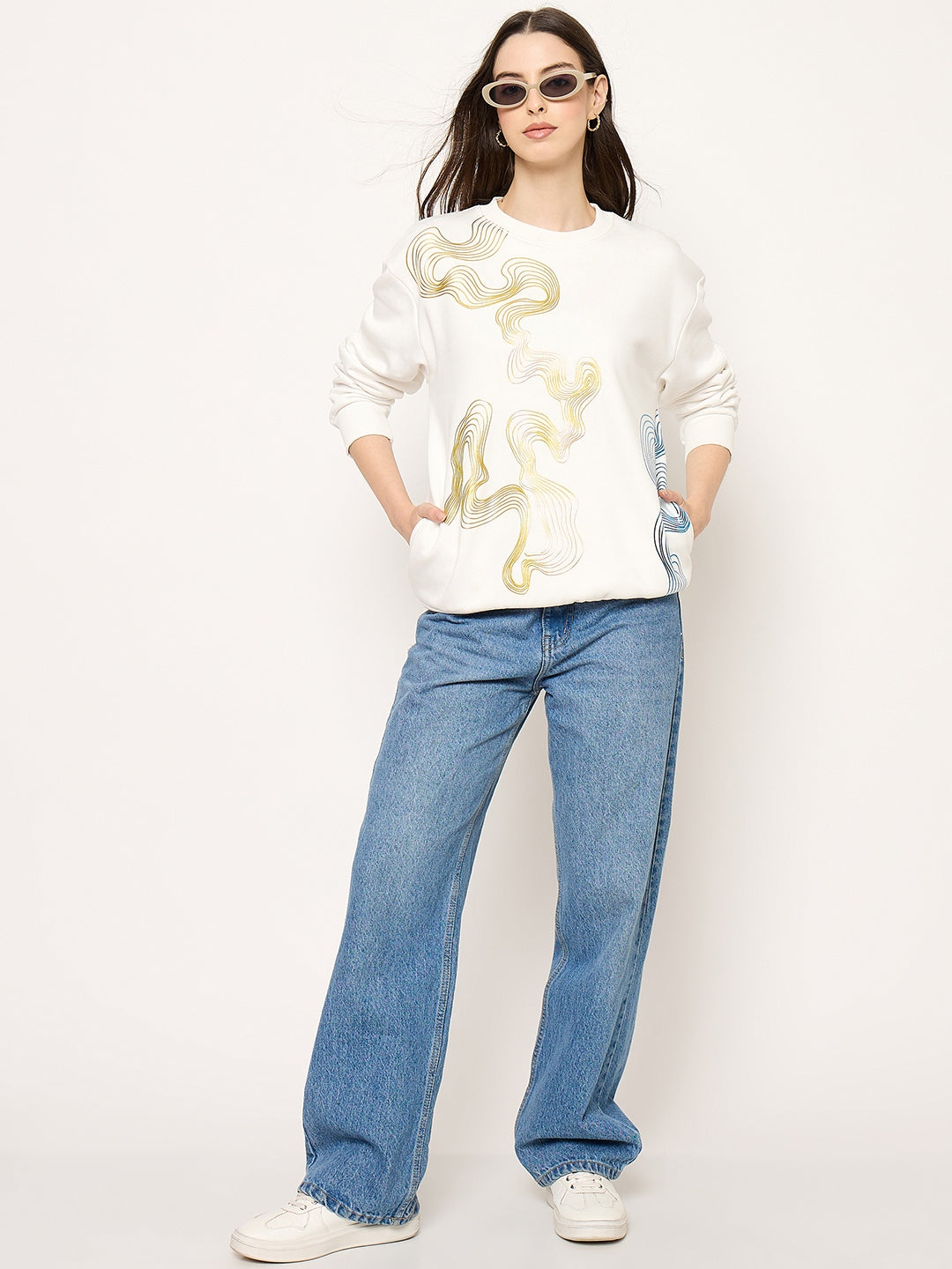 Madame Ladies Western Sweat Shirt M5W22225 040 White