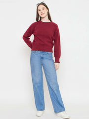 Madame Ladies Western Woolen Top M5W17223 023 Mehroon