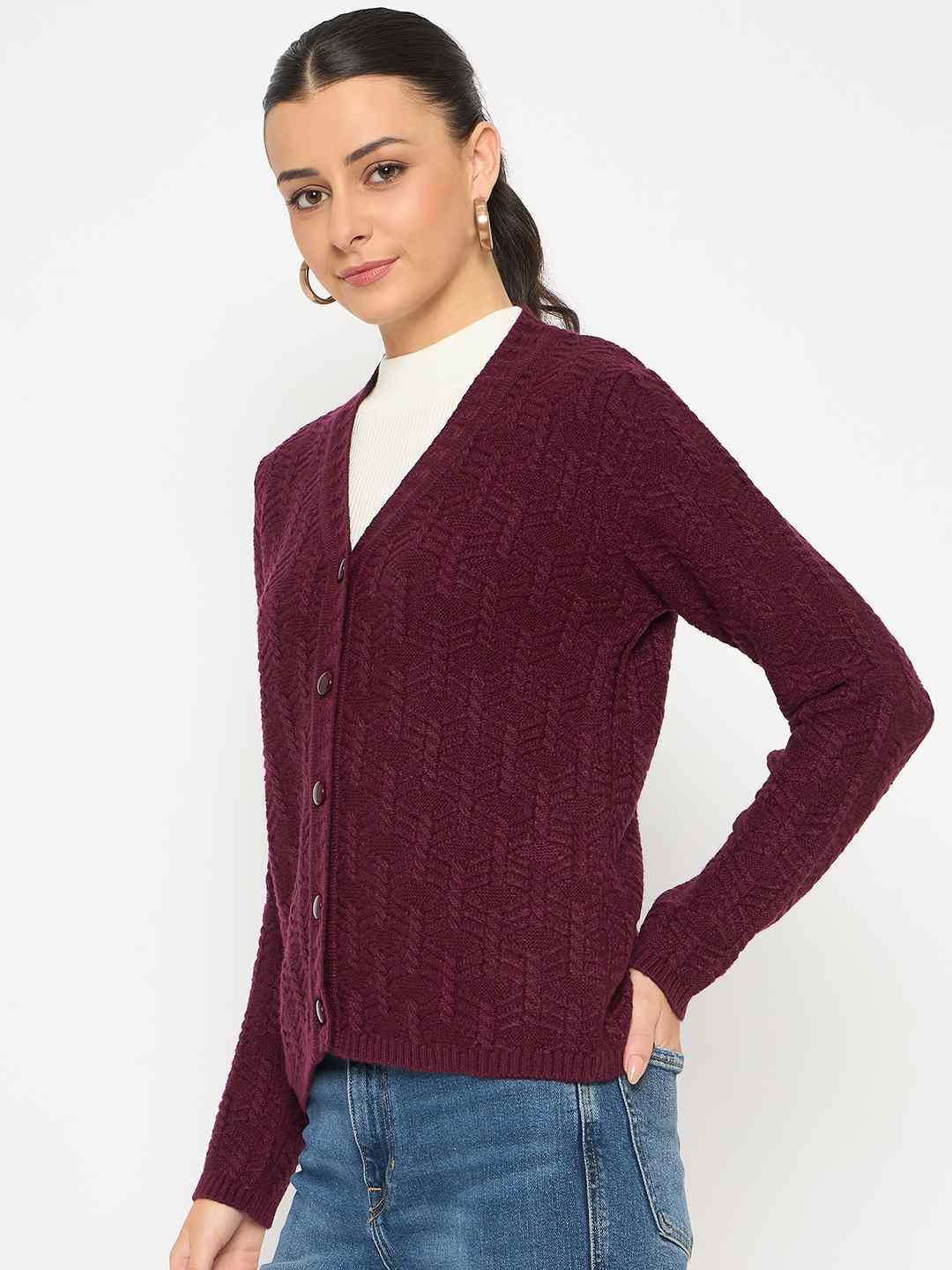Madame Ladies Western Cardigan M4W70082 045 Wine