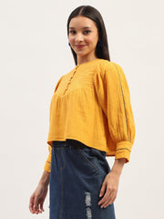 Madame Ladies Western Top H/S M4S18615 048 Mustard