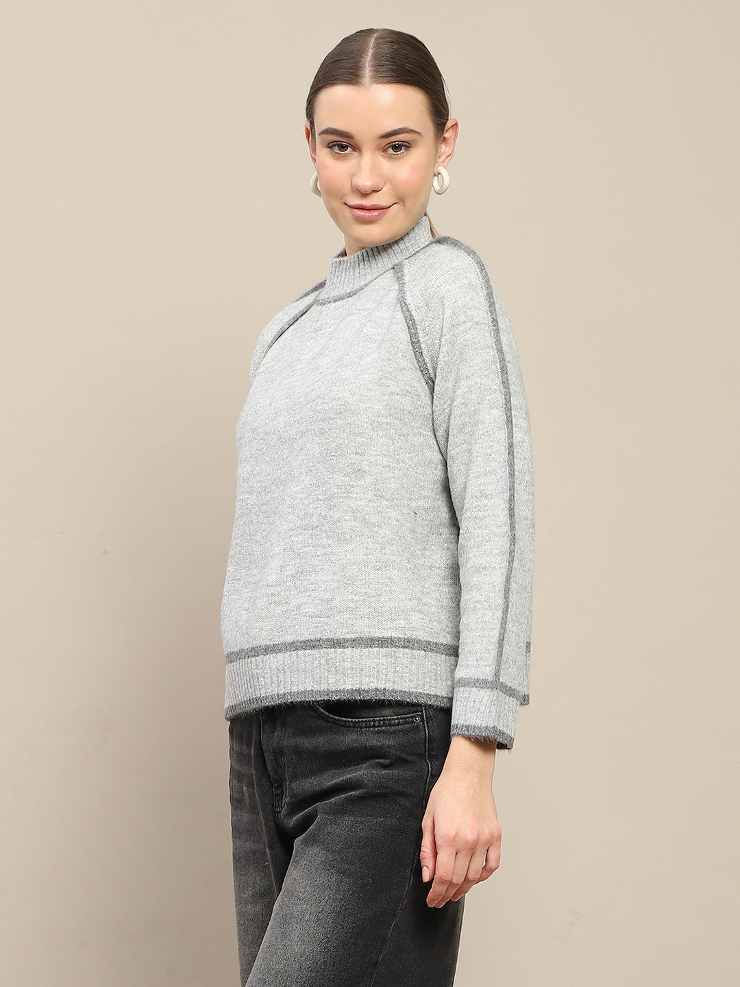 Madame Ladies Western Woolen Top M4W17239 095 Grey