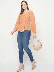 Madame Double Breasted Orange Wrap Top