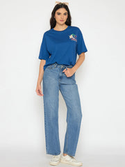 Madame Ladies Western Top H/S M5S11287 050 Royal Blue