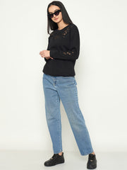 Madame Ladies Western Sweat Shirt M5W22031 002 Black
