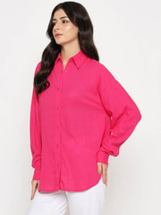 Madame Ladies Western Shirt F/S M5S18266 076 Hot Pink