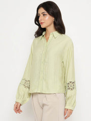 Madame Ladies Western Top H/S M5S18168 014 Green
