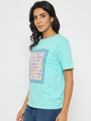 Madame Ladies Western Top H/S M5S11208 043 Aqua