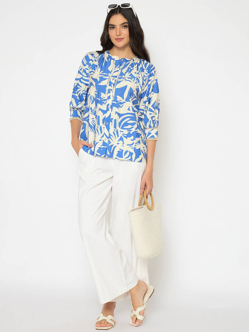 Madame Ladies Western Top F/S M5S18831 050 Royal Blue - Goyalsons ShopMax