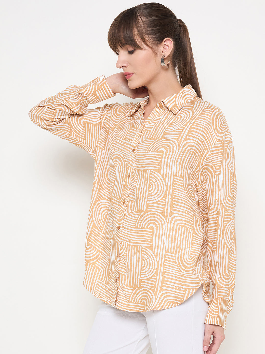 Madame Ladies Western Shirt F/S M4W18232 004 Brown