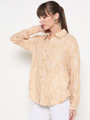 Madame Ladies Western Shirt F/S M4W18232 004 Brown