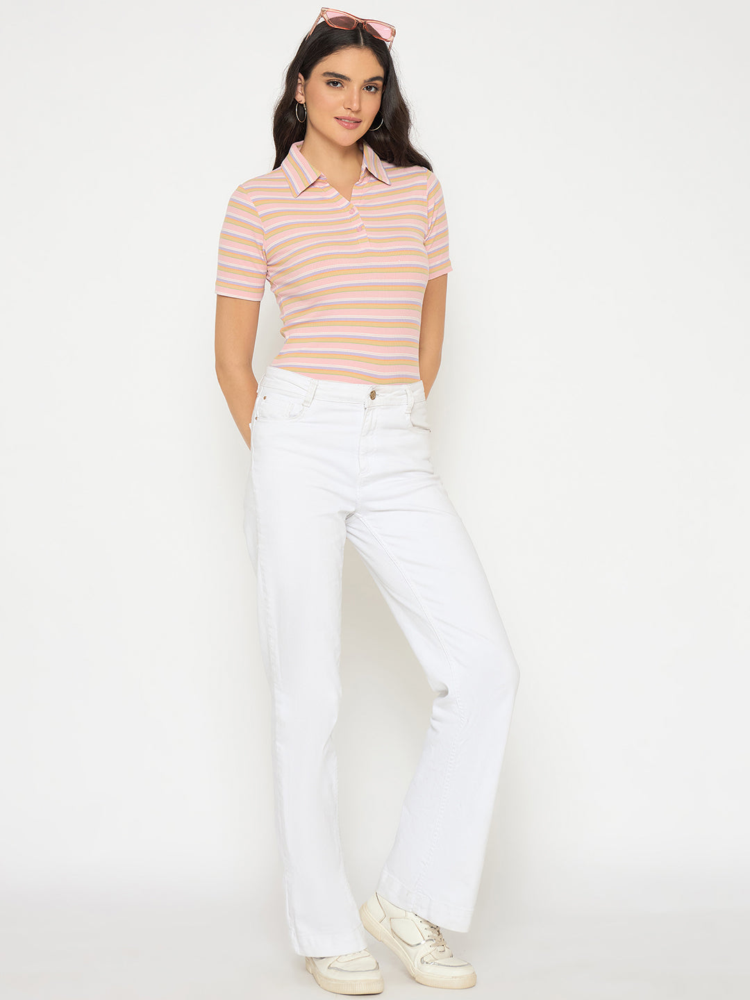 Madame Ladies Western Top H/S M5S11004 031 Pink