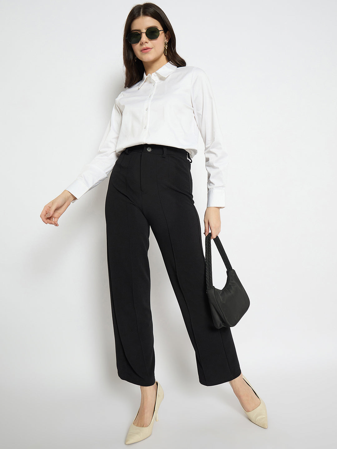 Madame White Cotton Blend Shirt