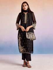 Jaipur Kurti Ladies Western Kurti 3Pcs Set 1C24Kpldr003 Black