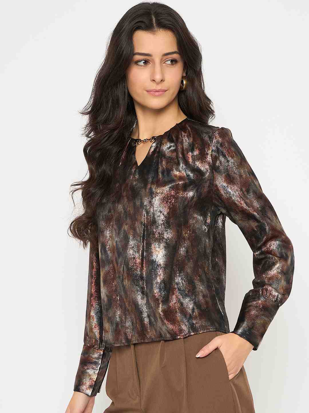 Madame Ladies Western Top H/S M4W18923 002 Black