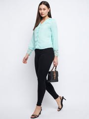 Madame Ladies Western Top H/S M3S18515 036 Sea Green