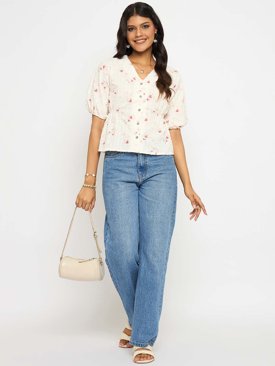 Red Madame Ladies Western top with long sleeves, stylish upper garment featuring Western-inspired design and detailing.