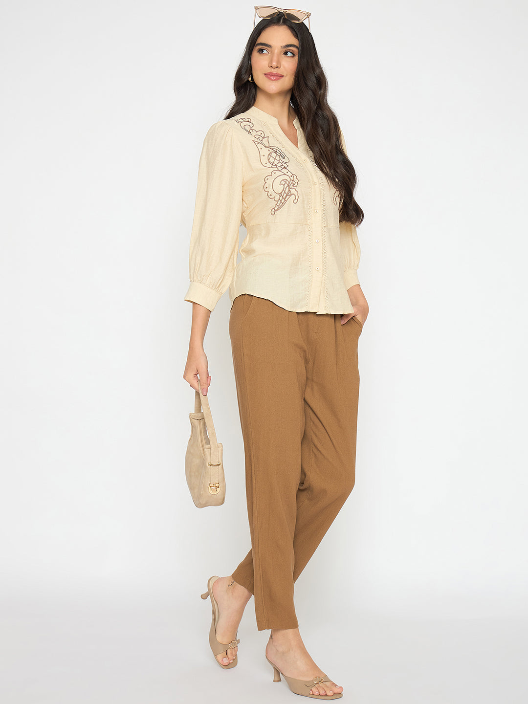 Madame Ladies Western Top F/S M5S18836 001 Beige