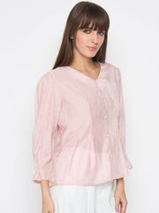 Madame Ladies Western Top H/S M5S18922 030 Peach