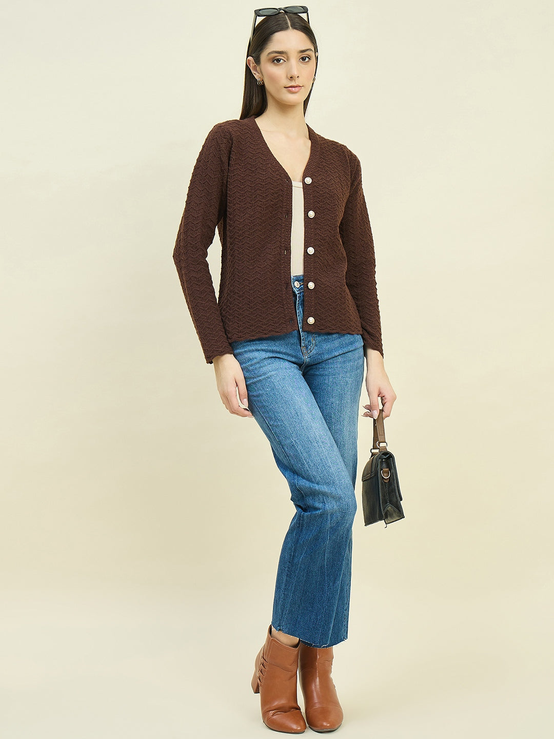 Madame Ladies Western Cardigan M5W70019 103 Coffee