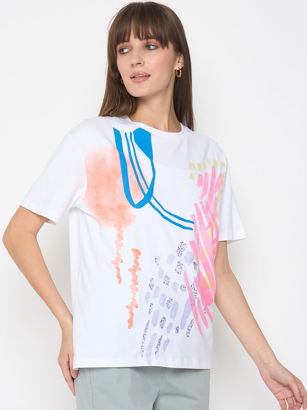 Madame Ladies Western Top H/S M5S11258 040 White