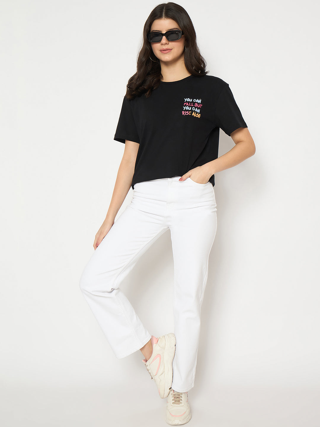 Madame Front And Back Graphic Print Black Sinker T-Shirt