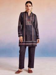 Grey Embroidered Woolen Co-Ord Set