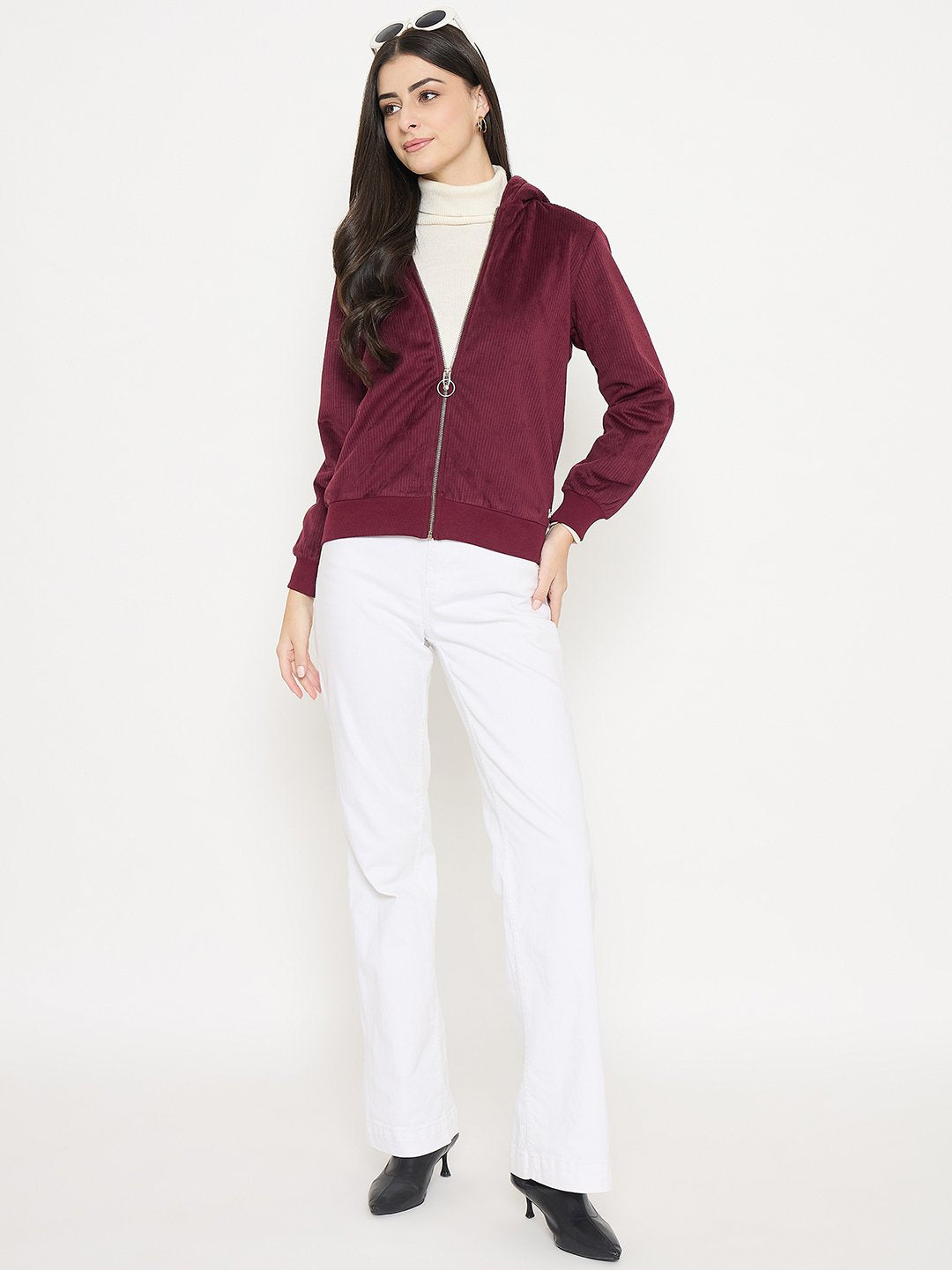 Madame Hooded Plum Sweatshirt