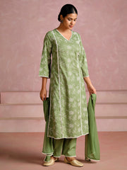 Jaipur Kurti Ladies Western Kurti 3Pcs Set 1C24Kptdr0038 Green