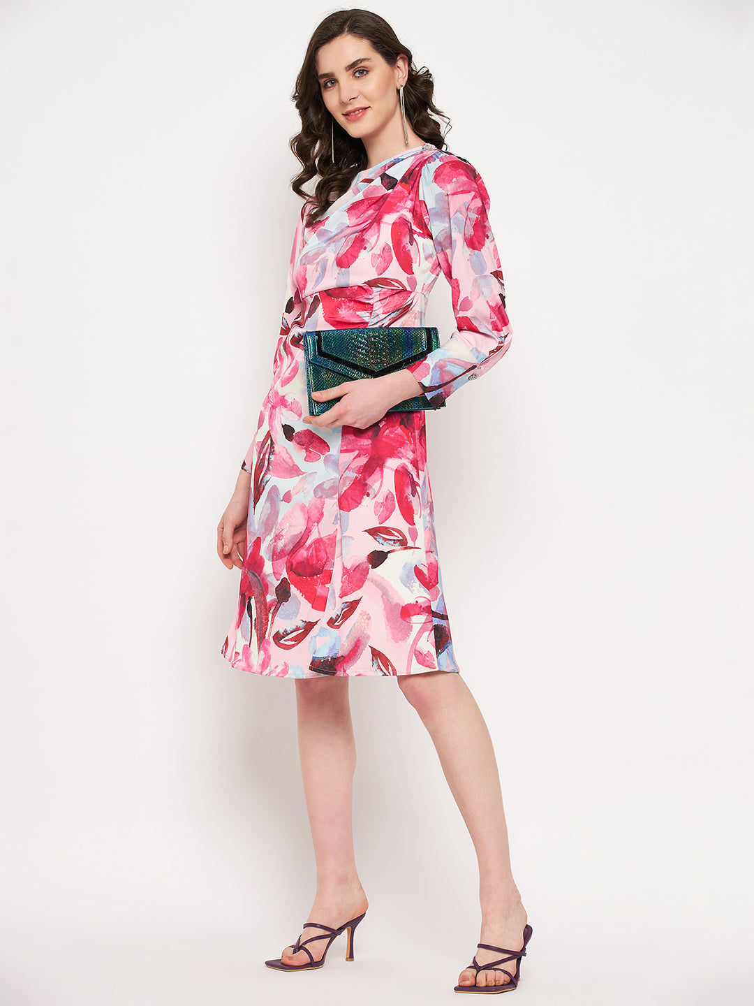 Madame Floral Print Pink Dress
