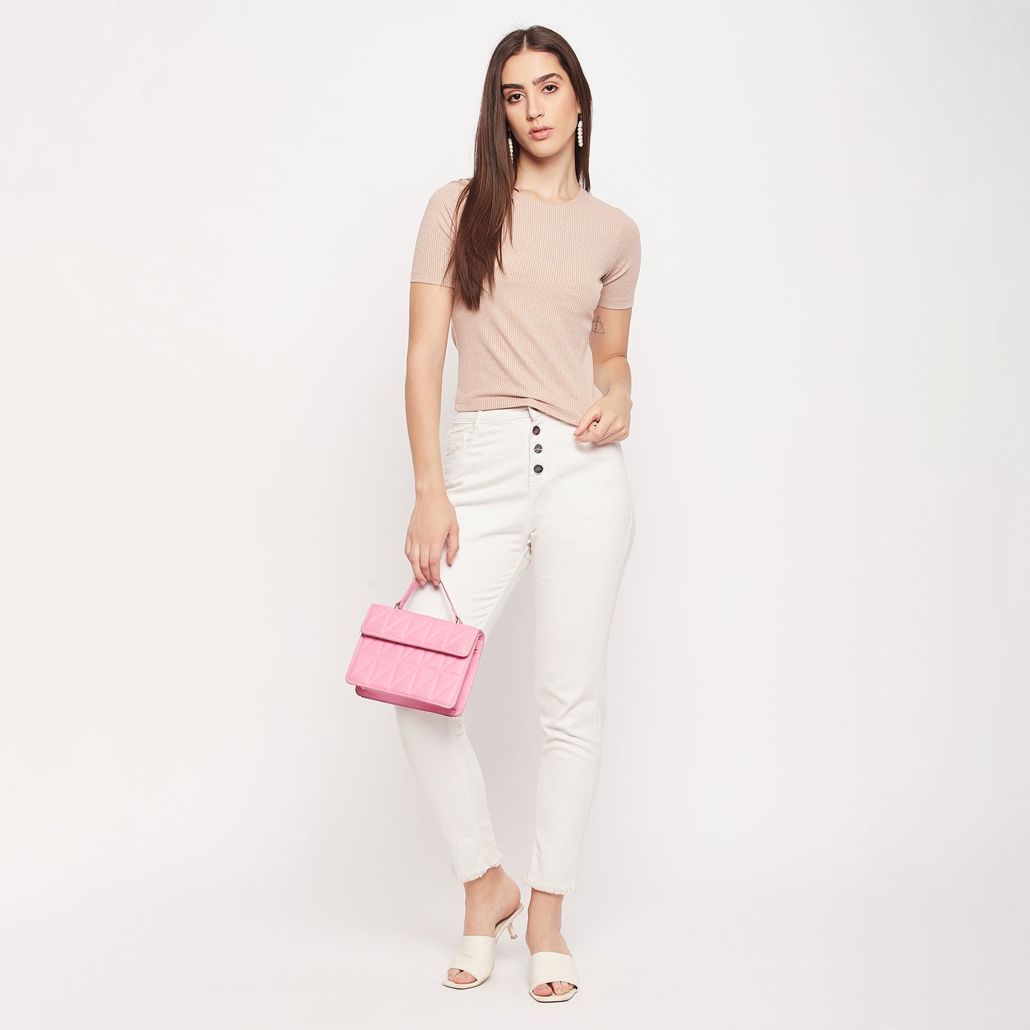 Madame Keyhole Detailed Beige Top