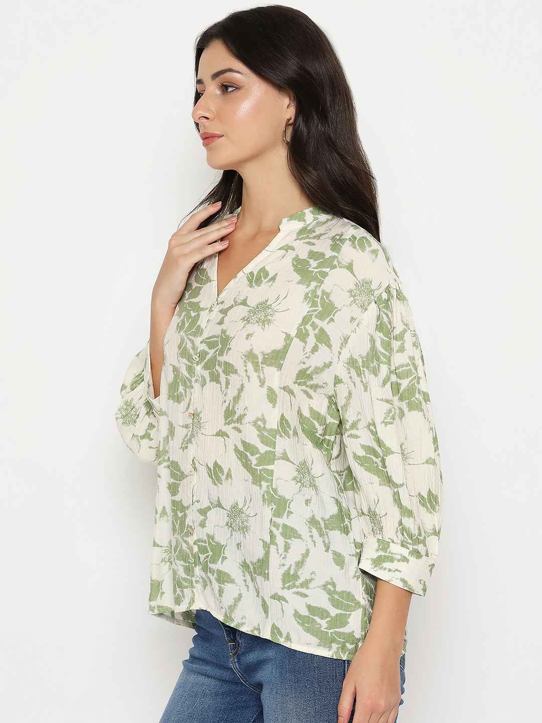 Madame Ladies Western Top H/S M5S18837 014 Green - Goyalsons ShopMax