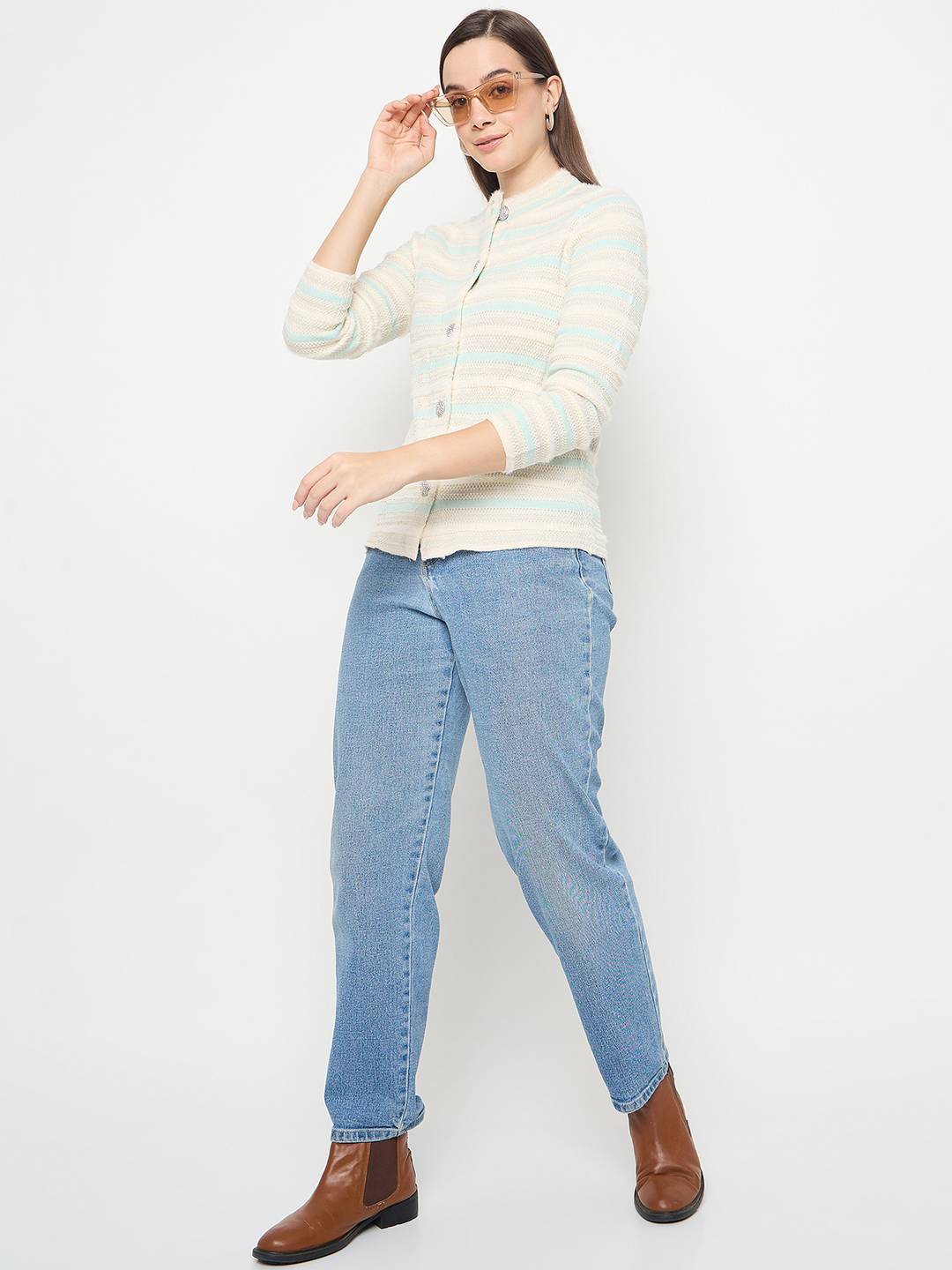 Madame Ladies Western Cardigan M4W70022 1 Off White