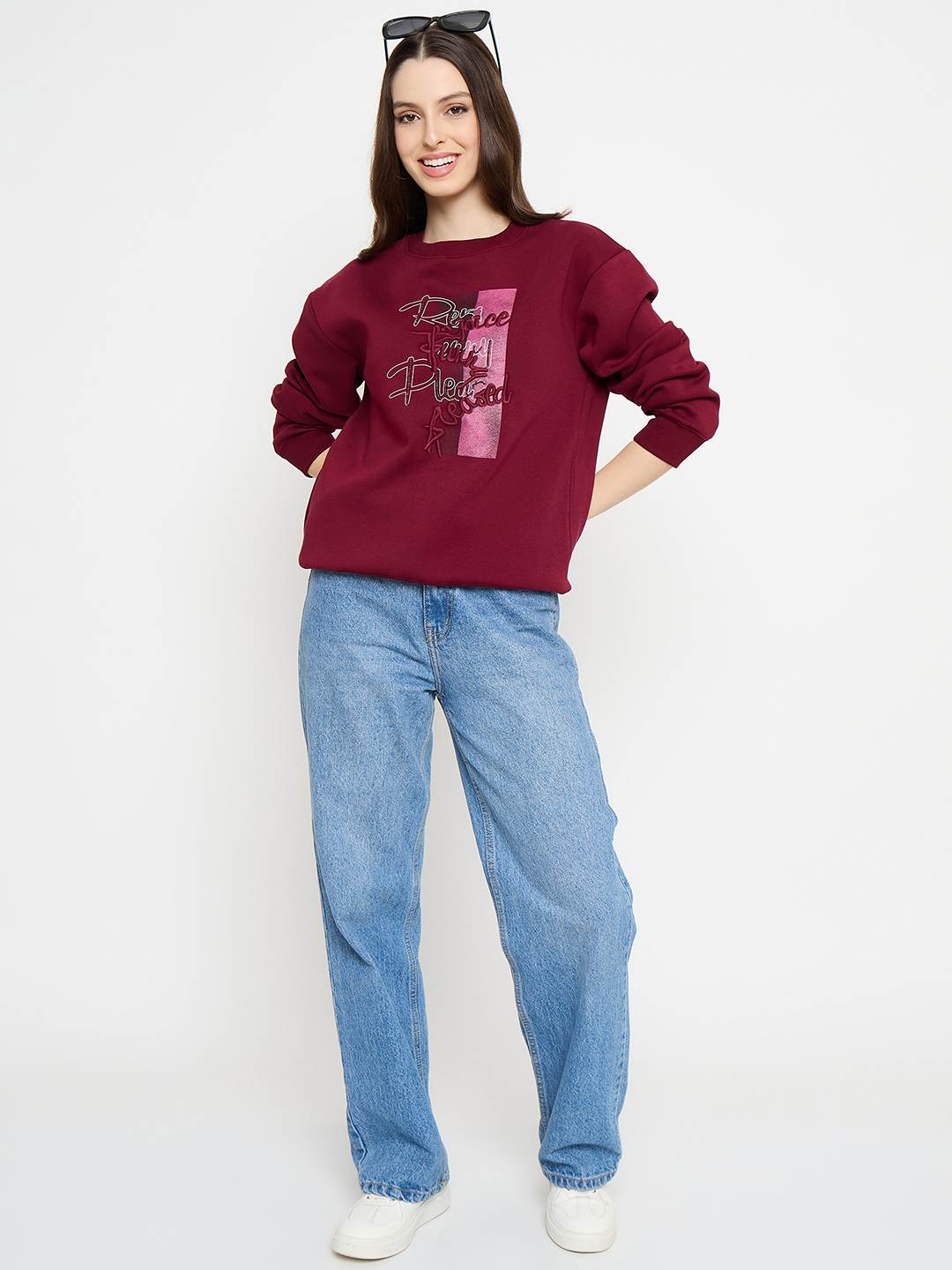 Madame Ladies Western Sweat Shirt M5W22231 045 Wine