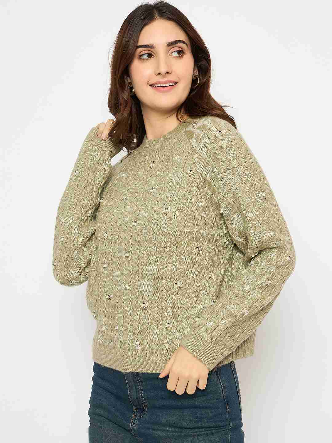 Madame Ladies Western Woolen Top M4W17246 014 Green