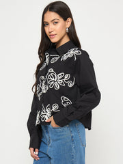 Madame Ladies Western Top H/S M5S18156 002 Black