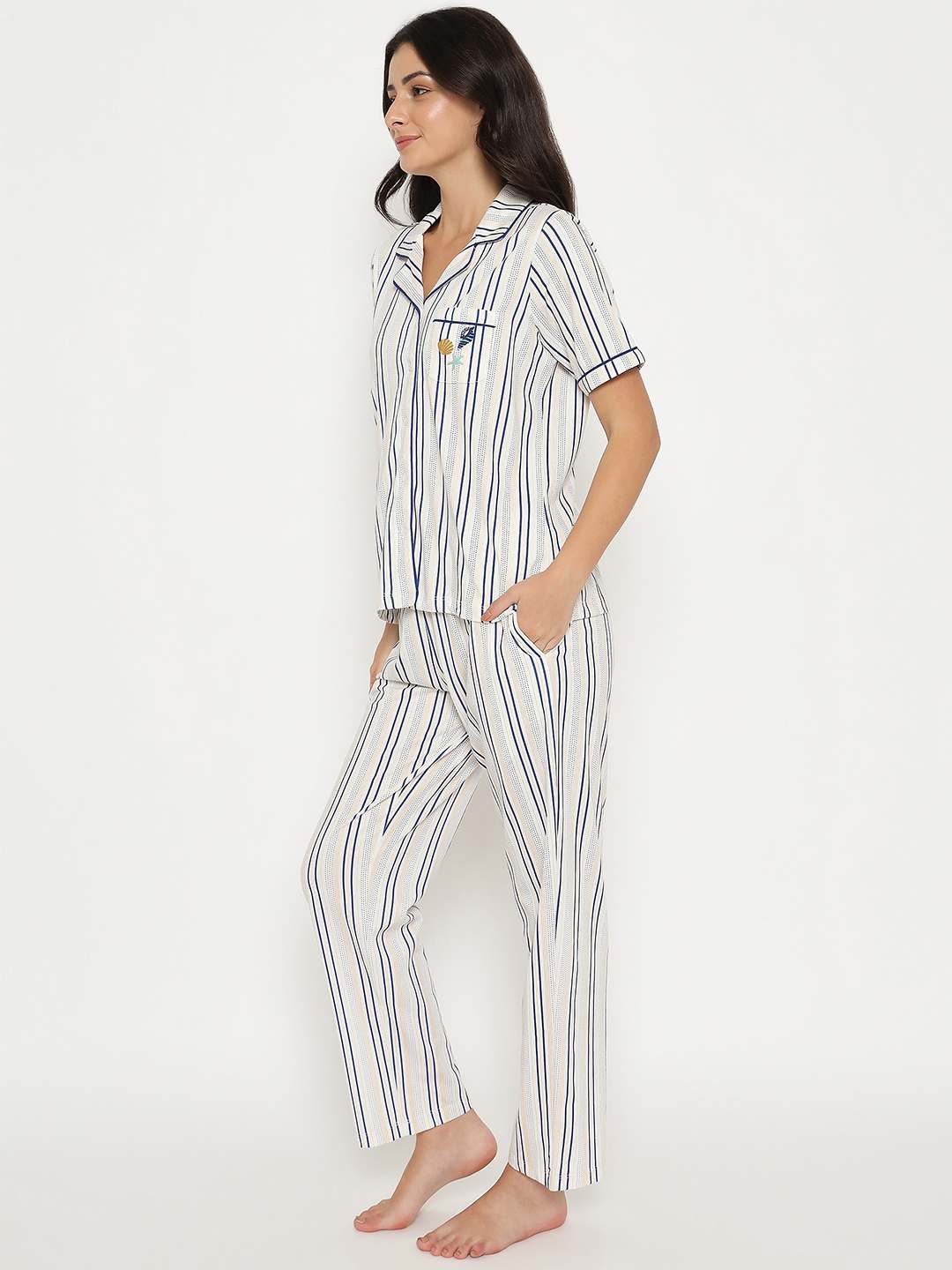 M-Secret Ladies Western Night Suit H/S S5S30101 1 Off White