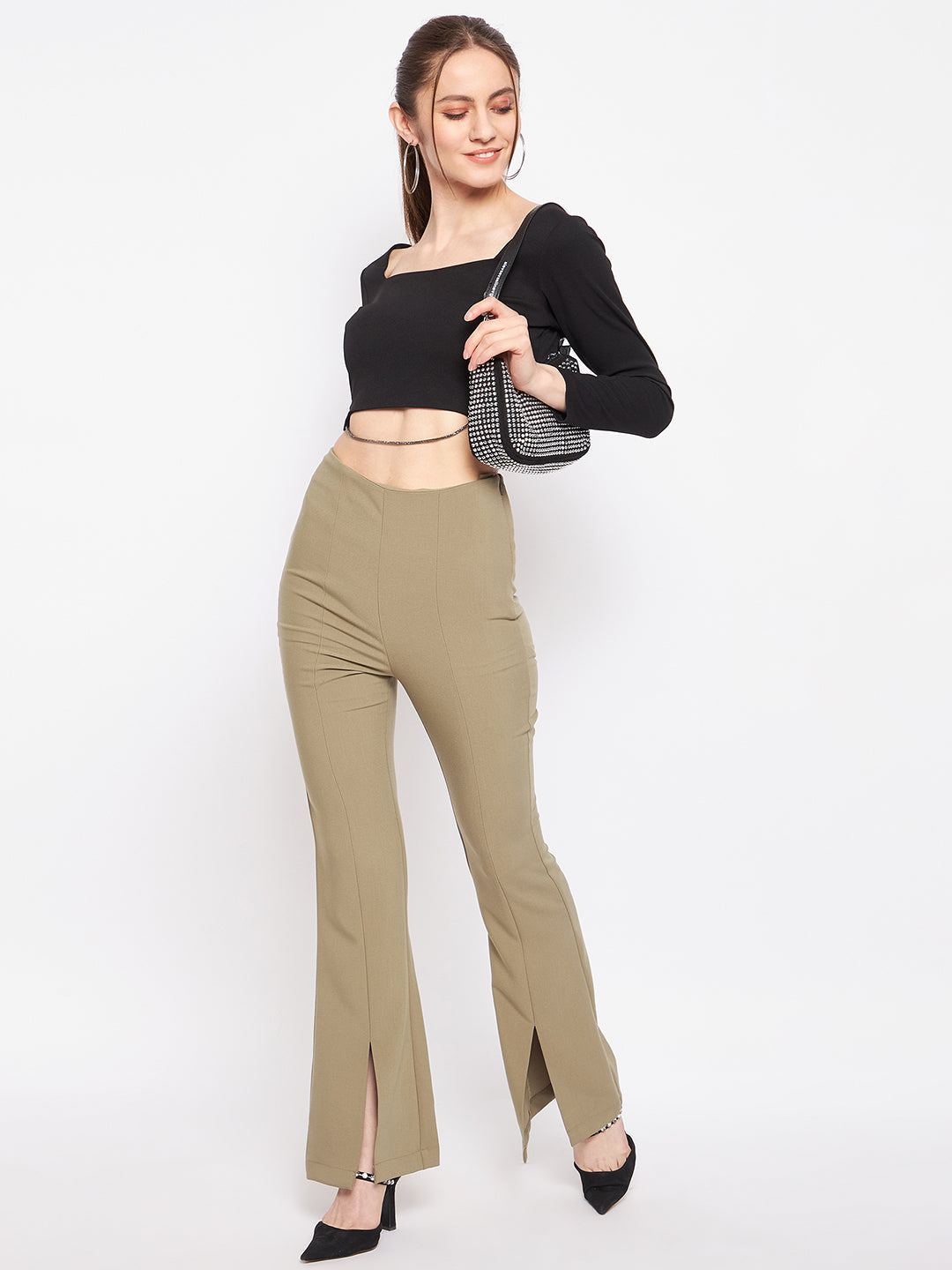 Madame Black Square Neck Top