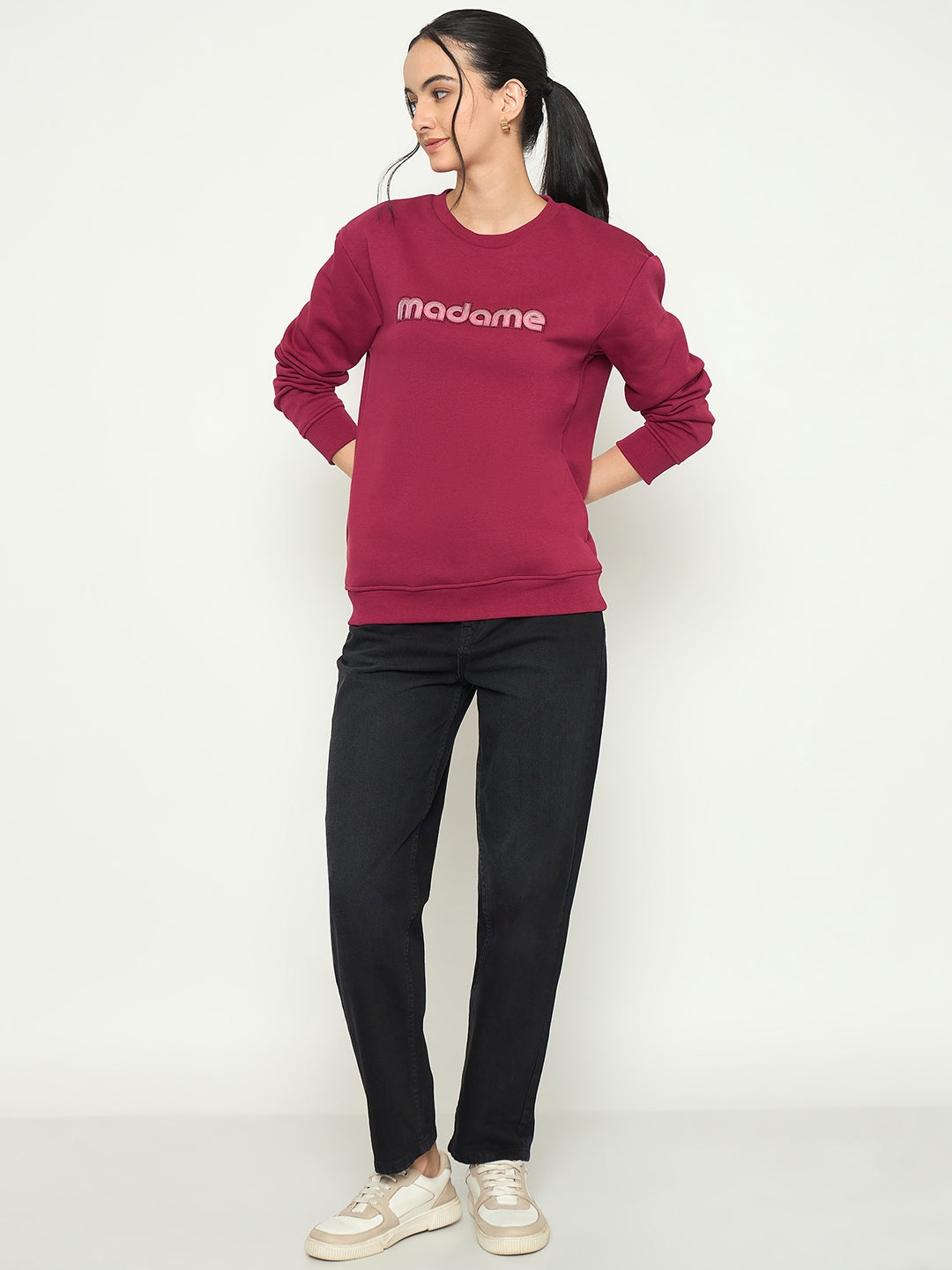 Madame Ladies Western Sweat Shirt M5W22201 045 Wine