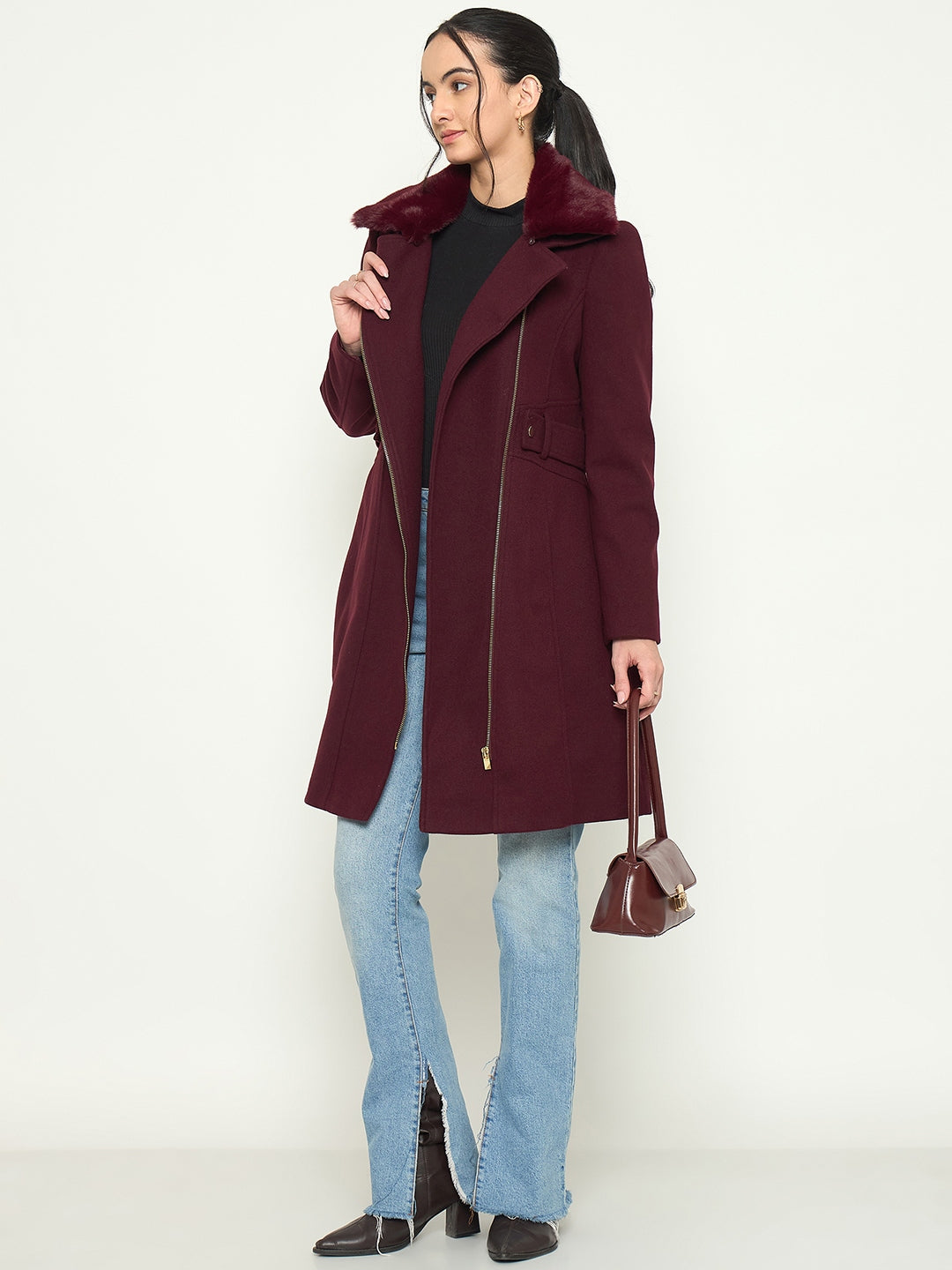 Madame Ladies Western Long Coat M5W20158 1126 Mehroon